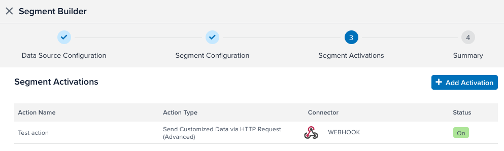 CloudStream segment activation CloudStream segment activation