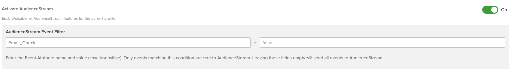AudienceStream event filter AudienceStream event filter