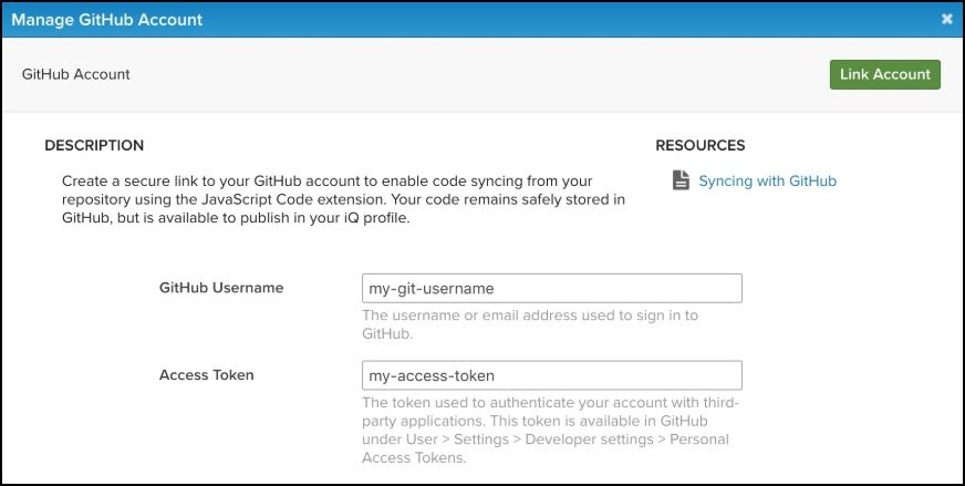 Manage GitHub Account New