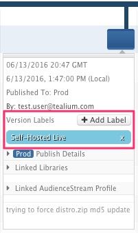 self-hosted version label