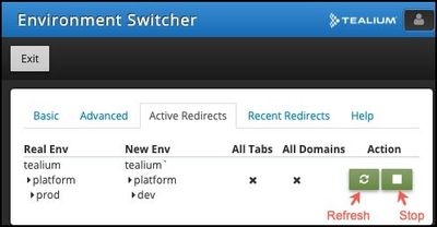 Tealium Tools_Environment Switcher_Active Redirects_Refresh and Stop Buttons.jpg