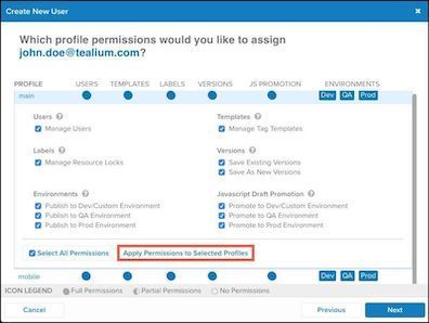 Apply Permissions To Selected Profiles
