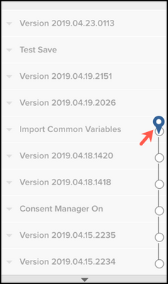 Blue Pin Moves to Latest Saved Version