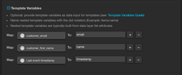 template variables