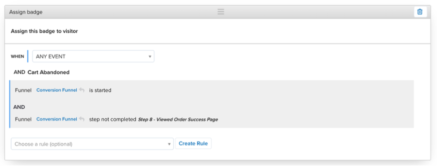 Assign cart abandoner badge Assign cart abandoner badge
