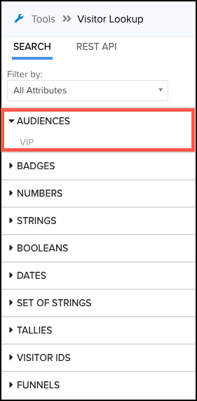Filter Audience By All Attributes