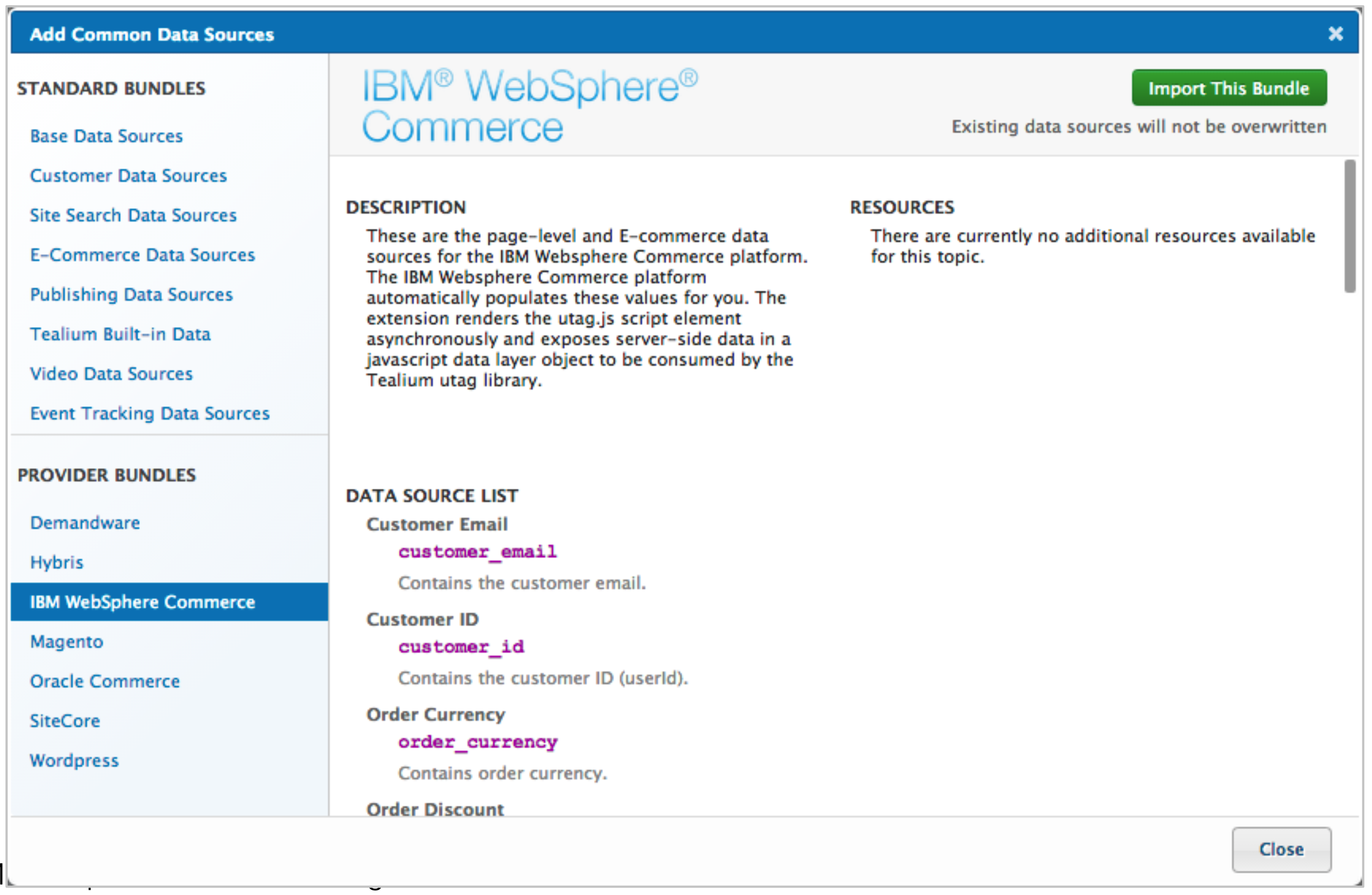 IBM WebSphere Data Source
